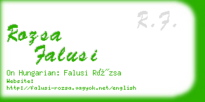 rozsa falusi business card